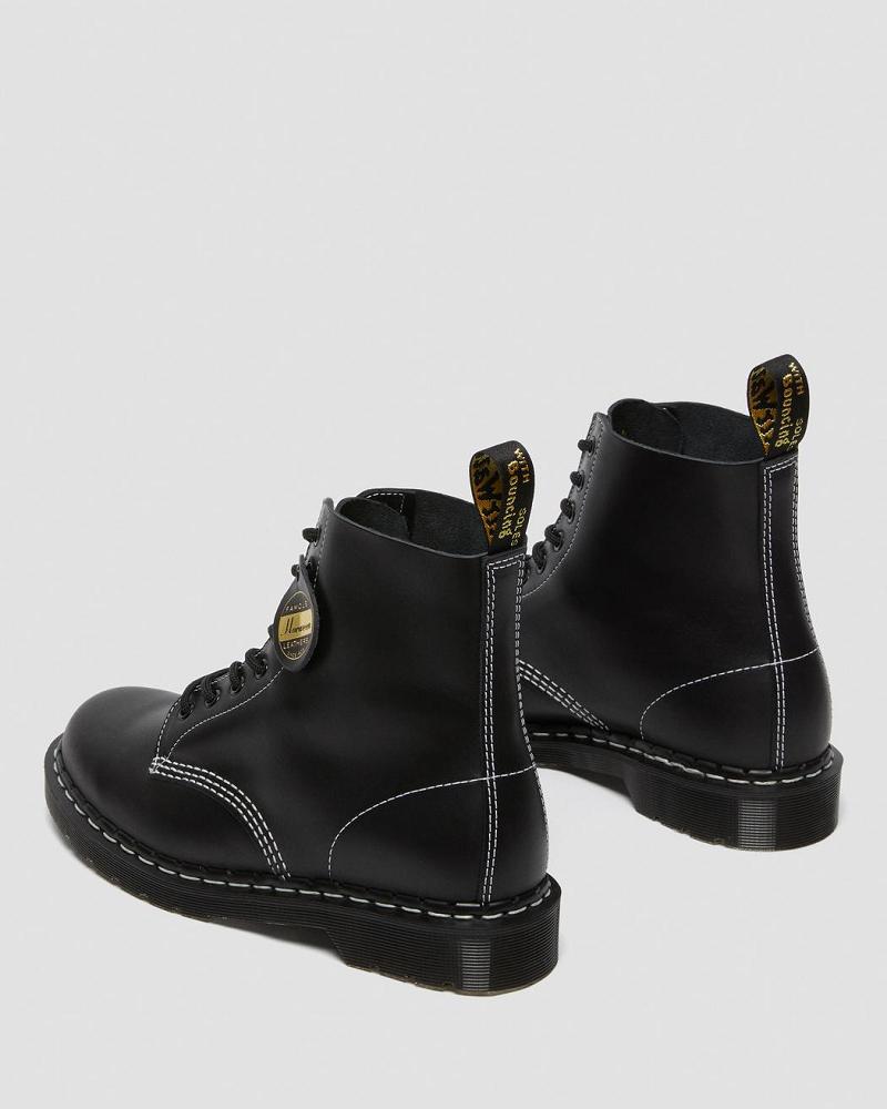 Men's Dr Martens 1460 Pascal Made in England Cavalier Leather Lace Up Boots Black | AU 527YXF